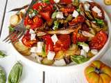 Salade d'aubergines/rattes et tomates rôties