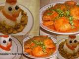 Crevettes en sauce tomate accompagees de riz