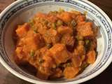 Curry de légumes : Patate douce et Petits pois