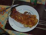 Omelette jambon fromage