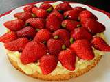Gâteau léger aux fraises et pistaches