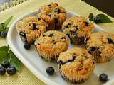 Muffins aux myrtilles ou bleuets sans œuf et sans lactose