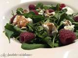 Petite salade d’épinards aux framboises et vinaigre balsamique