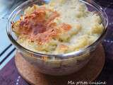 Parmentier chou-fleur, pomme de terre, jambon et chèvre