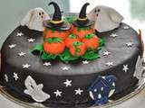 Gâteau au yaourt et pâte à sucre thème  Halloween  (halloween cake)