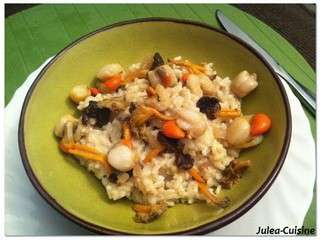 Risotto crémeux aux chanterelles et aux pétoncles