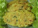 Galettes de millet sans gluten et sans lactose aux courgettes, au basilic et à l'huile d'olive Les Patras