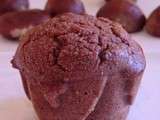 Muffins à la farine de châtaignes et au cacao, fourrés à la crème de marron sans gluten et sans lactose