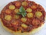 Tarte salée à la tomate et à la farine de pois chiches sans gluten et sans lactose