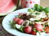 Salade de pastèque et poulet grillé à l'huile de sésame