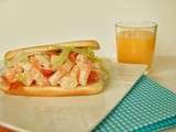 Guédilles à la salade de pommes de terre et aux crevettes