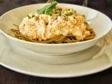 Sauce bolognaise au saumon et fettucine aux épinards