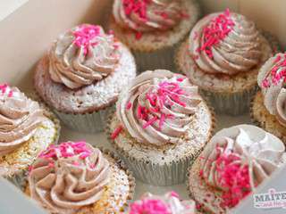 Cupcake banane, coeur et mousse de Nutella