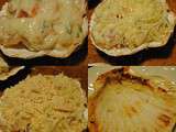 Coquilles de saumon et crevettes à la béchamel