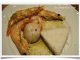 Médaillons de sole, gambas, crevettes sauce persillée à la vapeur