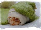 Paupiettes de plie au surimi et sauce aux courgettes