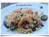 Poêlée de riz aux champignons et aux crevettes