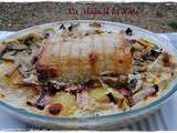 Rôti de porc aux champignons et aux lardons