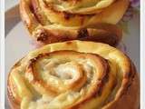 Spirales briochées au fromage et jambon