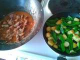 Wok d’agneau, sauce tomatée à la menthe