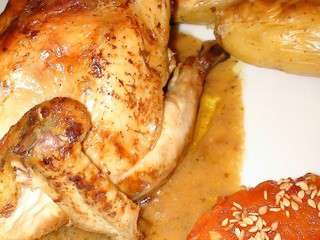 Coquelet rôti et ses pommes de terres au four