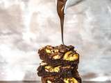 Brownie au chocolat noir,noisette,noix et banane (sans gluten)