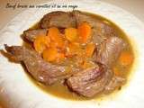 Boeuf braisé aux carottes et au vin rouge et Spaghetti Chaque jour sans gluten de Leclerc