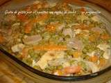 Gratin de petits pois et carottes aux restes de poulet sans gluten