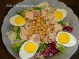 Salade de pois chiches au thon blanc et sa vinaigrette au pot maison