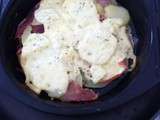 Pommes de terre gratinées au jambon sec