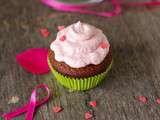Cupcakes chocolat au topping mascarpone framboise – Octobre rose