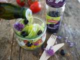 Salade de printemps en bocal aux olives noires