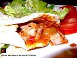 Dürüm aus émincés de veau à l'oriental