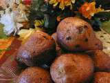 Muffins aux pepites aux chocolat et aux ecorses d'orange confits