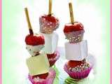 Sucettes de fraise au chocolat blanc