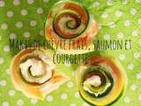 Makis de chèvre frais, saumon et courgette