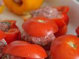 Tomate ou poivron farci chèvre basilic