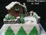 Gâteau  Maison Photophore de Noël  en Pâte à Sucre