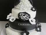 Wedding Cake Black & White + Reproduction de la Robe en Pâte à Sucre