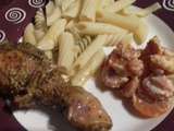 Cuisses de poulet aux herbes de provence, marinade au paprika et ses carottes crémeuses