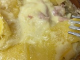 Petite cassolette facon tatin feuilletée de lardons au fromage de montagne