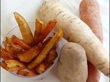 Frites de légumes racines (carottes, panais & pommes de terre)