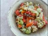 Salade méchouia (aubergine, poivron, tomates & olives vertes)
