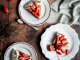 Gâteau fraise rhubarbe meringué