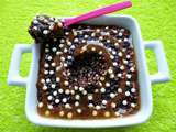 Bowl cake brownie chocolat au riz soufflé (diététique, végétarien, hyperprotéiné, sans oeuf ni beurre ni sucre, riche en fibres)