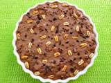 Bowl cake cru chocolat-nougat-fèves de cacao et blé soufflé (hyperprotéiné, diététique, sans oeuf-beurre-sucre, riche en fibres)