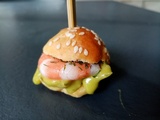 Mini burger avocat crevettes