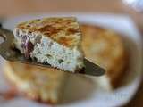 Quiche sans pâte, feta, lardons fumés