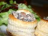Vol-au-vent aux champignons et poitrine fumée