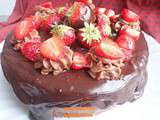 Gâteau chocolat fraises